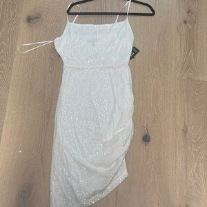 Elegant White Sequin Dress new with tags